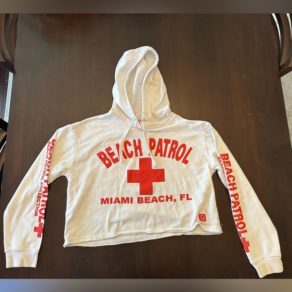Beach Patrol lifeguard cropped hoodie - Picture 1 of 5